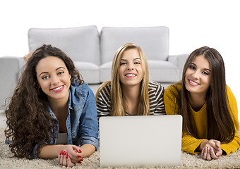 Image showing Girls studying at home 