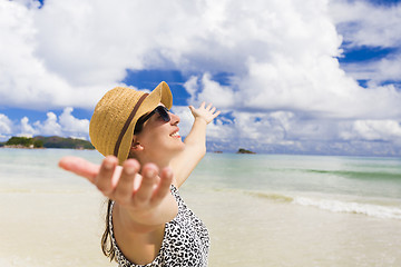 Image showing Enjoying the beach