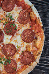 Image showing Tasty pepperoni pizza