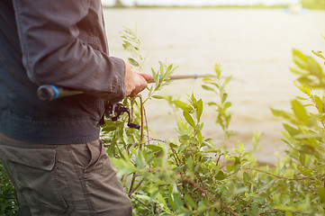 Image showing Fisherman at the river