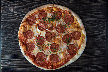 Image showing Tasty pepperoni pizza