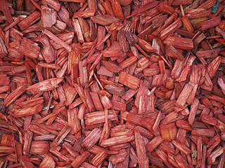 Image showing Red wood chip