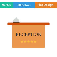 Image showing Flat design icon of reception desk