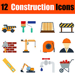 Image showing Flat design construction icon set