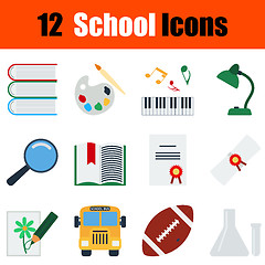 Image showing Flat design education icon set