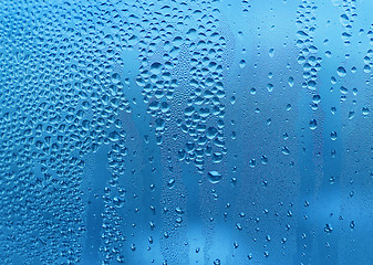 Image showing Water drops on glass