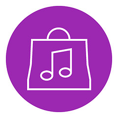 Image showing Bag with music note line icon.