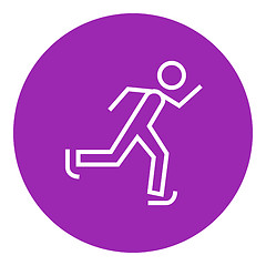 Image showing Speed skating line icon.