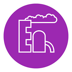 Image showing Refinery plant line icon.