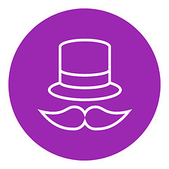 Image showing Hat and mustache line icon.