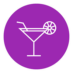 Image showing Cocktail glass line icon.