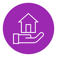 Image showing House insurance line icon.