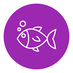 Image showing Little fish under water line icon.