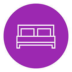 Image showing Double bed line icon.