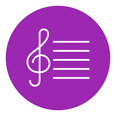 Image showing Treble clef line icon.