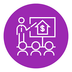 Image showing Real estate training line icon.