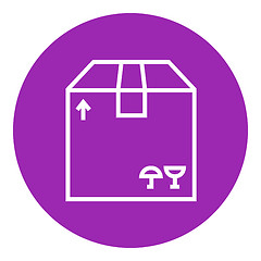 Image showing Carton package box line icon.