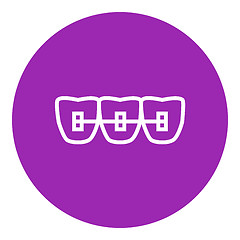 Image showing Orthodontic braces line icon.