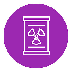 Image showing Barrel with ionizing radiation sign line icon.