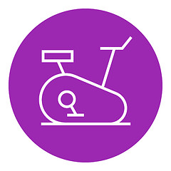 Image showing Exercise bike line icon.