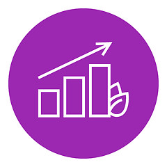 Image showing Bar graph with leaf line icon.