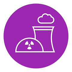 Image showing Nuclear power plant line icon.