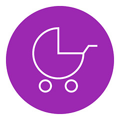 Image showing Baby stroller line icon.