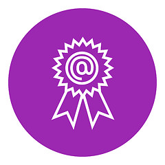 Image showing Award with at sign line icon.