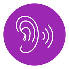 Image showing Human ear line icon.