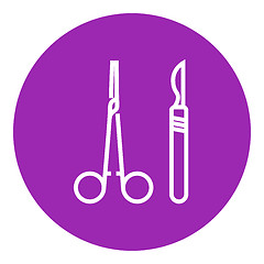 Image showing Surgical instruments line icon.