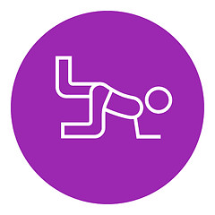 Image showing Man exercising buttocks line icon.