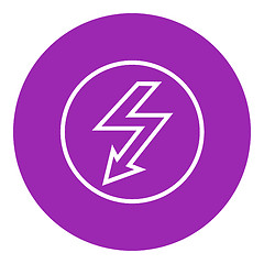 Image showing Lightning arrow downward line icon.