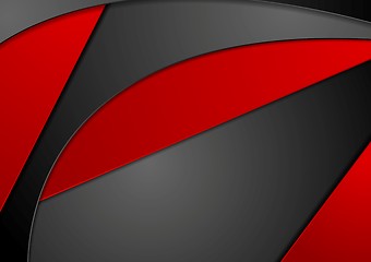 Image showing Red black wavy corporate background