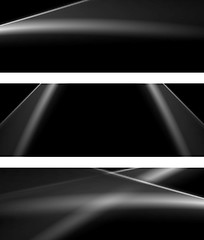 Image showing Black and white monochrome smooth lines banners
