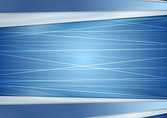 Image showing Abstract bright blue background with lines 