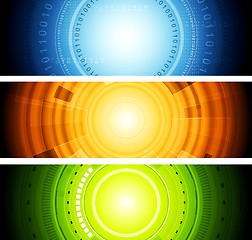 Image showing Bright abstract tech banners