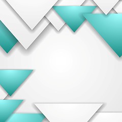 Image showing Abstract turquoise triangles corporate background