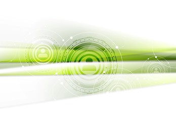 Image showing Green technology background with HUD elements