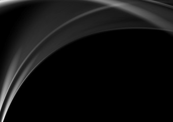 Image showing Dark abstract monochrome smooth waves background