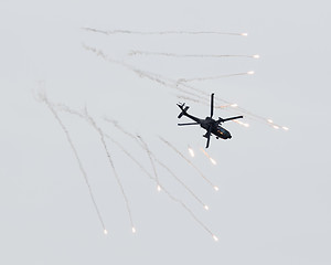 Image showing LEEUWARDEN, THE NETHERLANDS - JUN 10, 2016: Dutch AH-64 Apache a