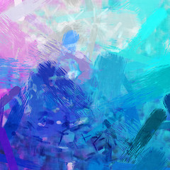 Image showing pink and turquoise brush strokes
