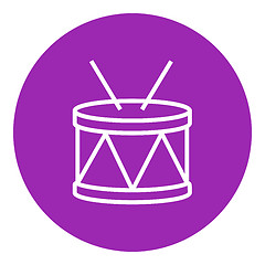 Image showing Drum with sticks line icon.