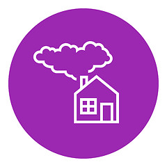 Image showing Save energy house line icon.