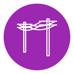 Image showing High voltage power lines line icon.