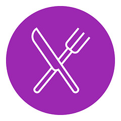 Image showing Knife and fork line icon.