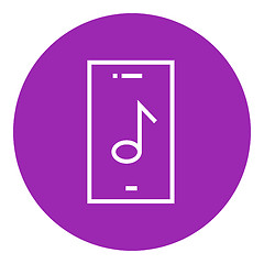 Image showing Phone with musical note line icon.