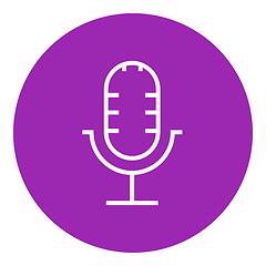 Image showing Retro microphone line icon.