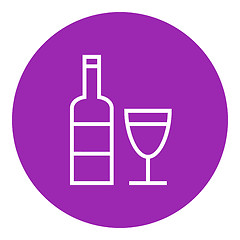 Image showing Bottle of wine line icon.