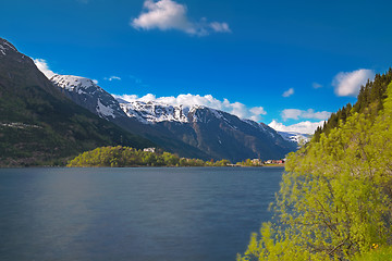 Image showing Norwegian fjord and mountains