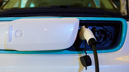 Image showing Charging an electric car